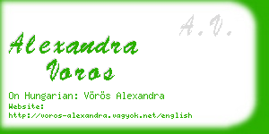 alexandra voros business card