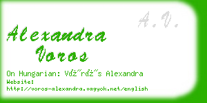 alexandra voros business card